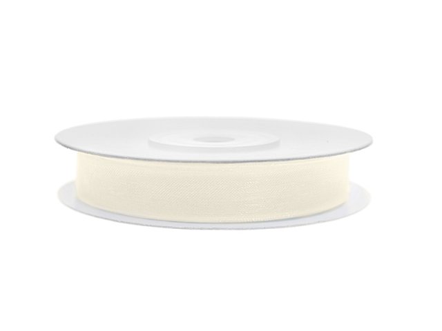 Stuha šifónová, krémová, 0.6cm/25m (zn. PartyDeco)