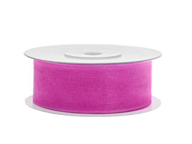Stuha šifónová, růžová, 2.5cm/25m (zn. PartyDeco)