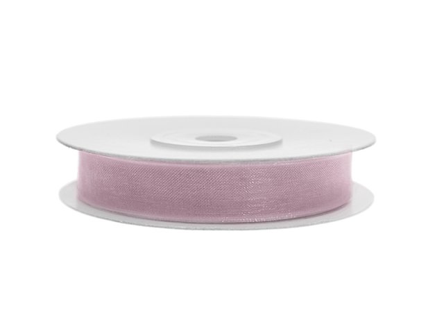 Stuha šifónová, růžová, 0.6cm/25m (zn. PartyDeco)