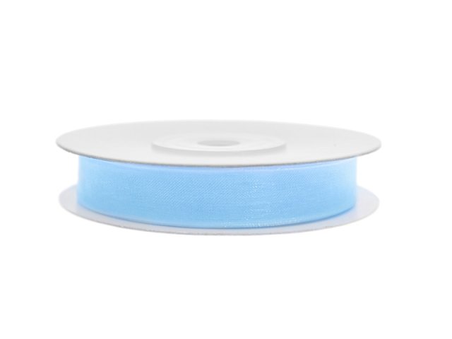Stuha šifónová, světle modrá, 0.6cm/25m (zn. PartyDeco)