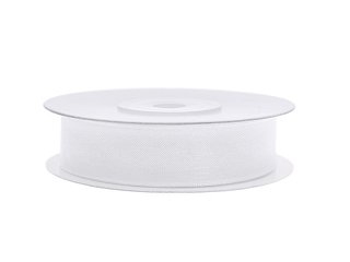 Stuha šifónová, bílá, 1.2cm/25m (zn. PartyDeco)