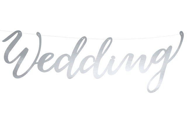 Banner "Wedding", stříbrný