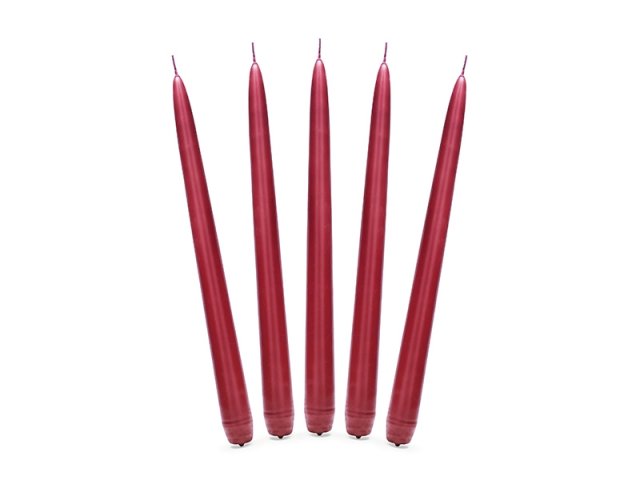 Svíčka kónická matná, červená, 24 cm