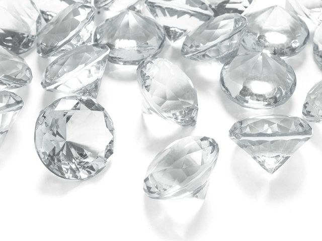 Diamantové konfety, bezbarvé, velké
