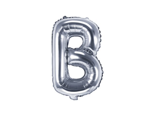Fóliový balonek, písmeno "B", stříbrný (zn. PartyDeco)