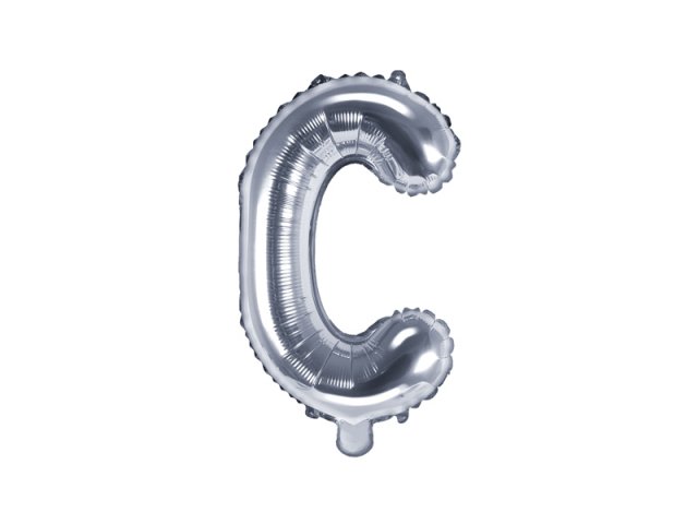 Fóliový balonek, písmeno "C", stříbrný (zn. PartyDeco)