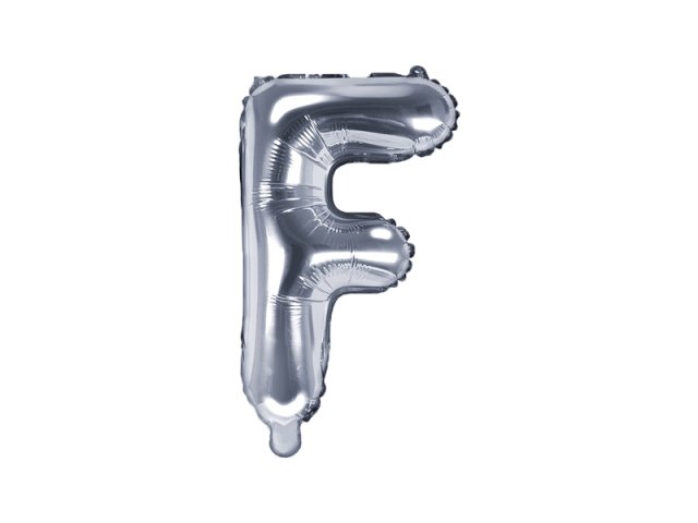 Foliový balonek, písmeno "F", stříbrný