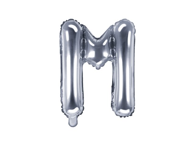 Foliový balonek, písmeno "M", stříbrný