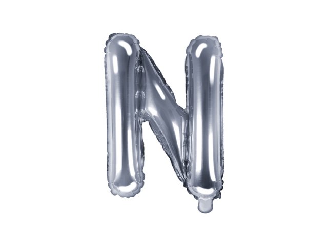Foliový balonek, písmeno "N", stříbrný