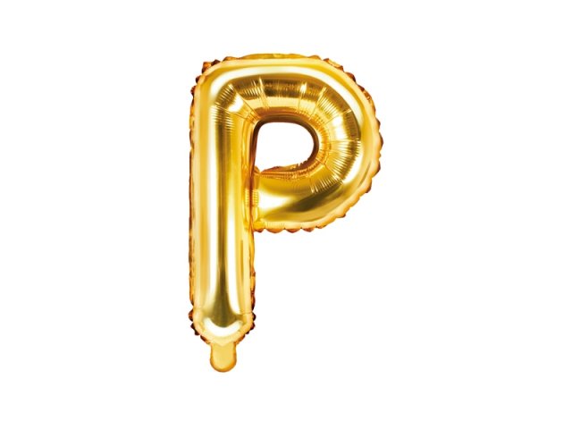 Foliový balonek, písmeno "P", zlatý