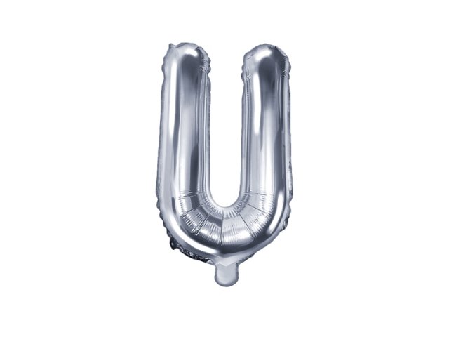 Foliový balonek, písmeno "U", stříbrný
