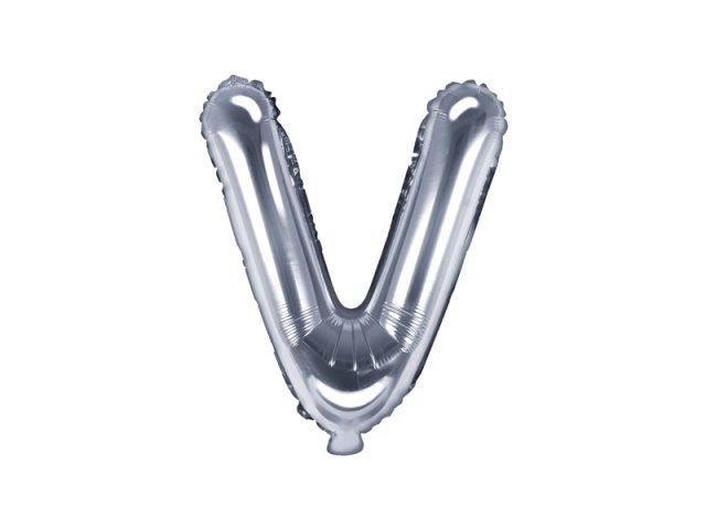Foliový balonek, písmeno "V", stříbrný