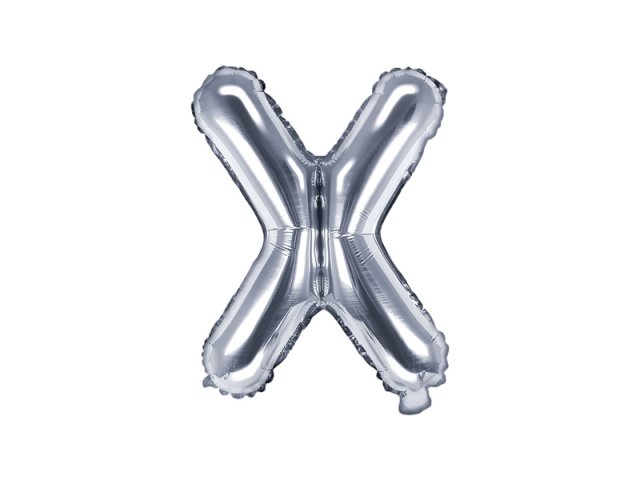 Foliový balonek, písmeno "X", stříbrný