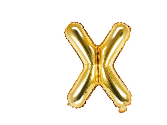 Foliový balonek, písmeno "X", zlatý
