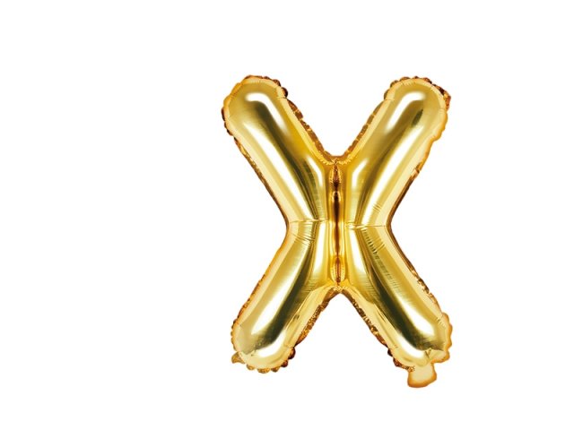 Foliový balonek, písmeno "X", zlatý