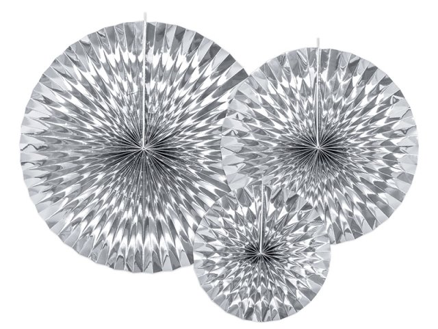 Dekorativní rozety 3ks - stříbrné