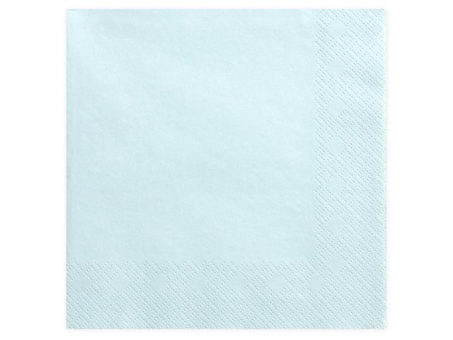 Ubrousky třívrstvé, světle modré, 40*40cm (zn. PartyDeco)