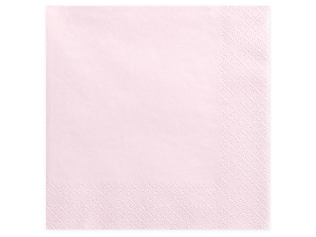 Ubrousky třívrstvé, světle růžové, 40*40cm (zn. PartyDeco)