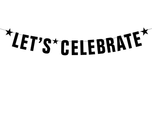 Girlanda, Let's celebrate, černý (zn. PartyDeco)