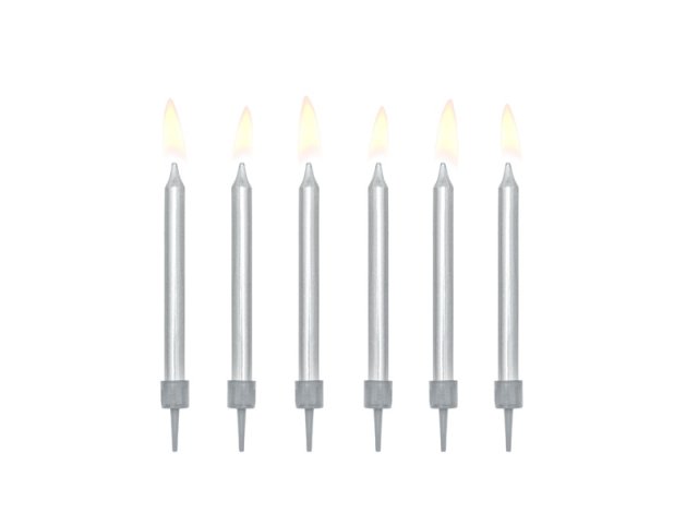 Narozeninové svíčky, stříbrné 6cm