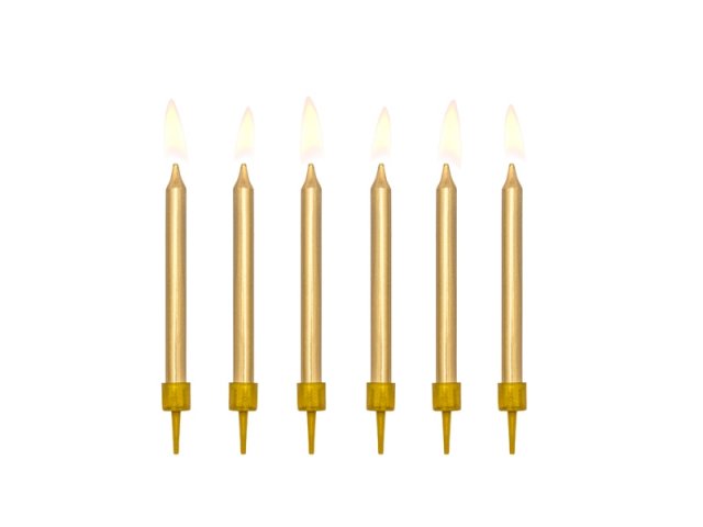 Narozeninové svíčky, zlaté 6cm