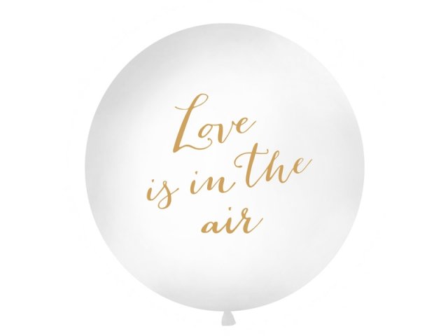 Velký 1m JUMBO balón, bílý, Love is in the air (zn. PartyDeco)