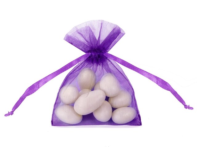Pytlíček, organza, fialová, 10 cm (zn. PartyDeco)