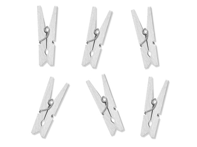 Dřevěné kolíčky, bílé, 3.5 cm (zn. PartyDeco)