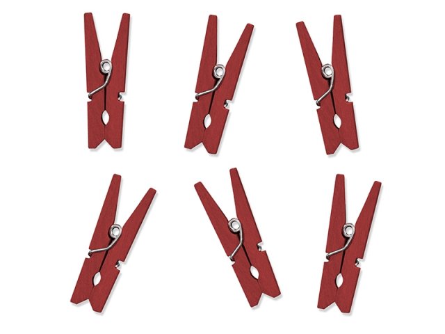 Dřevěné kolíčky, červené, 3.5 cm, set 20ks (zn. PartyDeco)