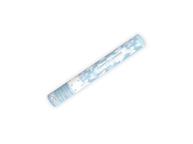 Vystřelovací konfety, motýlci, bílé, 40 cm (zn. PartyDeco)