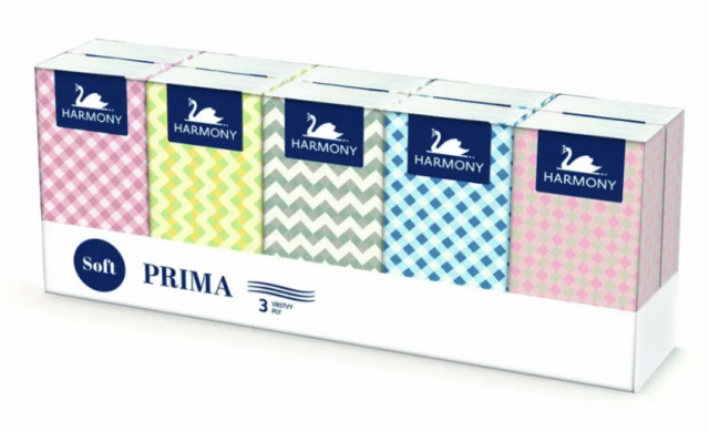 Papírové kapesníčky extra soft 3-vrstvé 210x210mm bílá 10x10ks