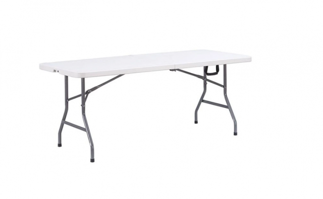 Cateringový stůl 183x76cm, bílý, skládací