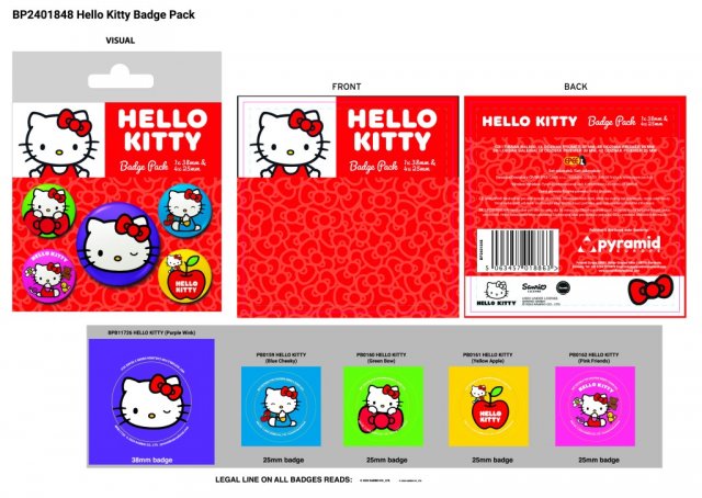 Set odznaků Hello Kitty