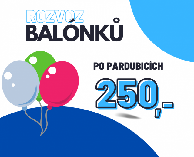 Rozvoz balónků po Pardubicích