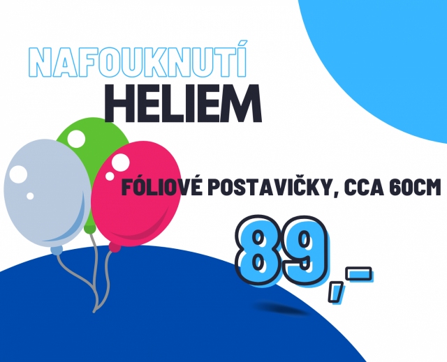 Helium - nafouknutí - fóliové postavičky, menší