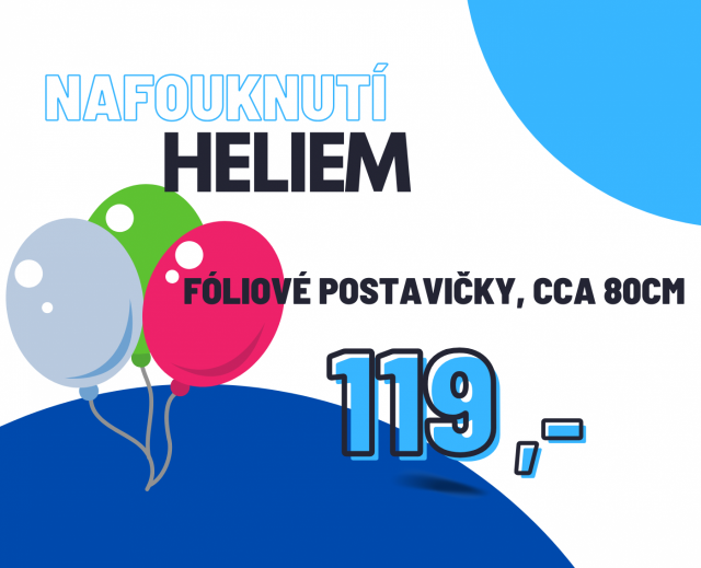 Helium - nafouknutí - fóliové postavičky, větší, cca 80cm