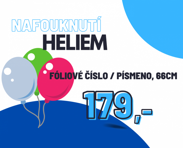 Helium - nafouknutí - velké fóliové číslo / písmeno, 102 cm