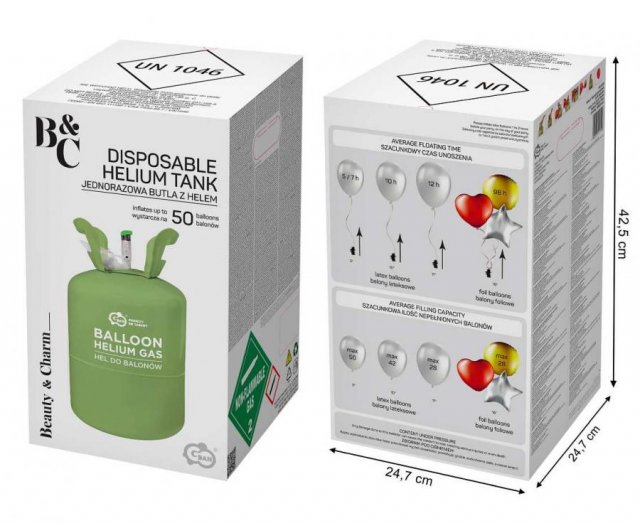 Bombička s heliem, na 50 balónků (zn. Godan)