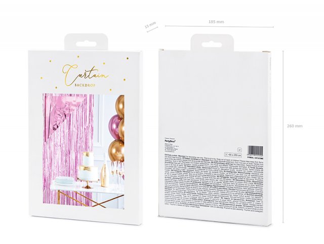 Dekorační fóliový PARTY závěs, jemně růžová barva, rozměr 90x250cm (zn. PartyDeco)