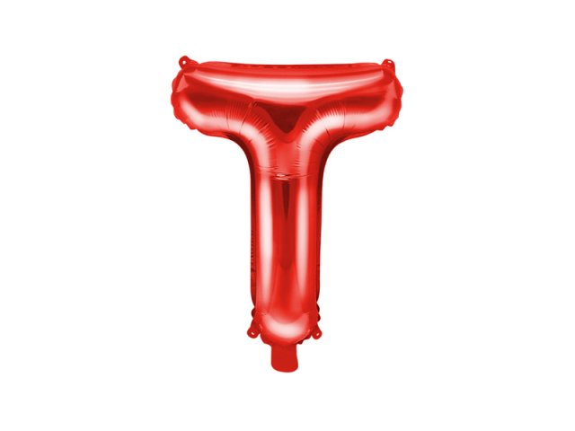 Fóliové PÍSMENO T, červená barva, velikost 35cm (zn. PartyDeco)