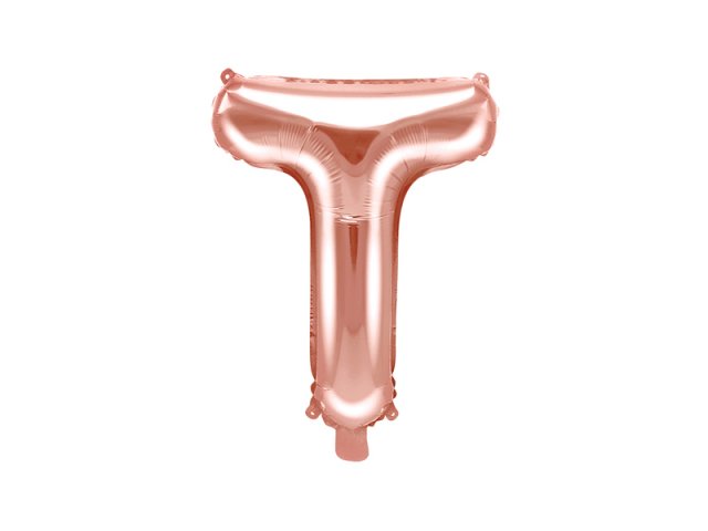 Fóliové PÍSMENO T, rosegold barva, velikost 35cm (zn. PartyDeco)