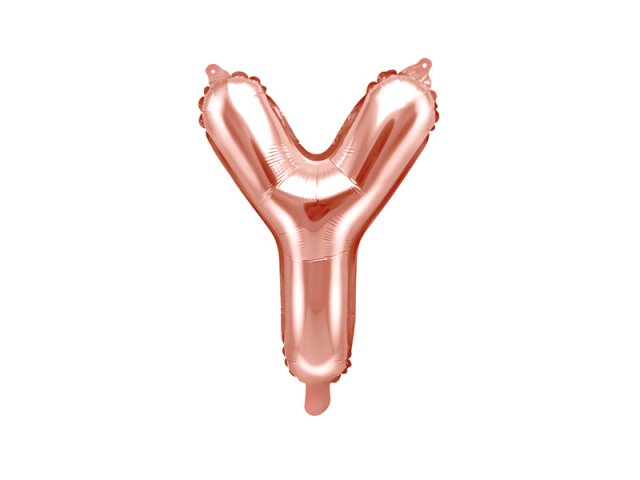 Fóliové PÍSMENO Y, rosegold barva, velikost 35cm (zn. PartyDeco)