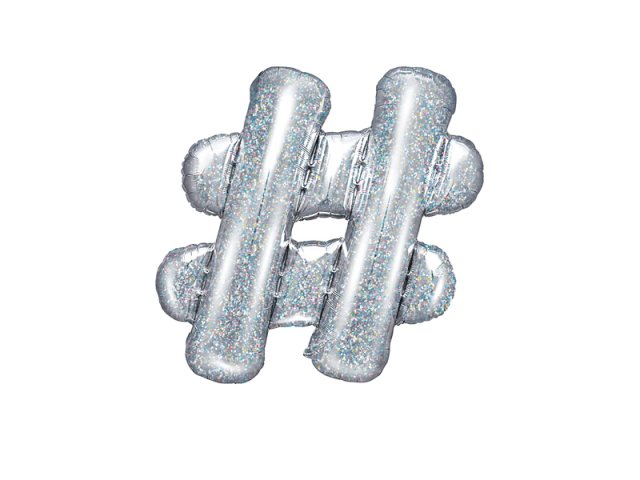 Fóliový ZNAK &, holografická barva, velikost 35cm (zn. PartyDeco)