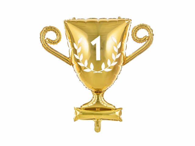 Fóliový balónek POHÁR / #1 Champion, zlatá barva, velikost 64x61cm (zn. PartyDeco)