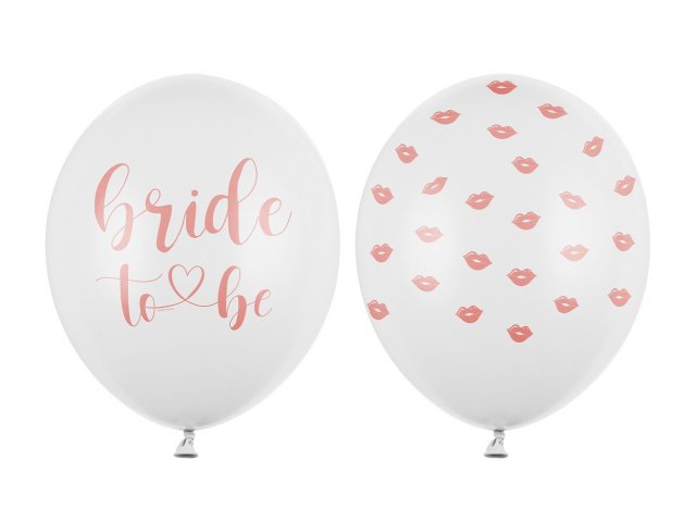 Latexový balónek budoucí Nevěsta Bride to Be, bílo-růžový, velikost 30cm (zn. StrongBalloons) - 1 ks