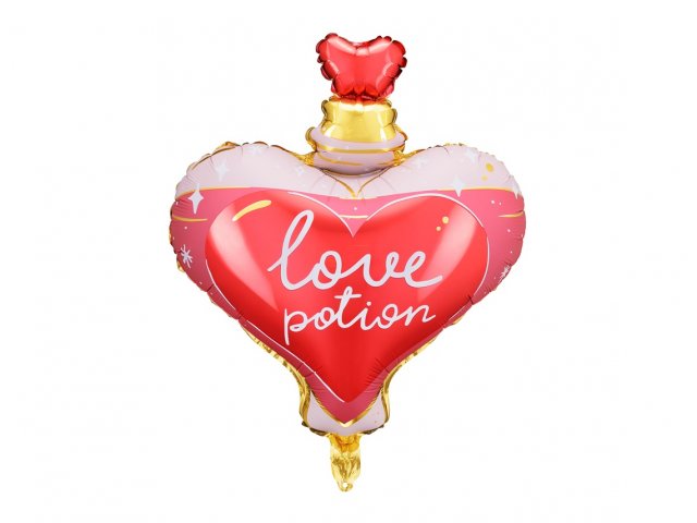 Fóliový balónek SRDCE / Lektvar lásky - Love potion, velikost 54x66 cm (zn. PartyDeco)