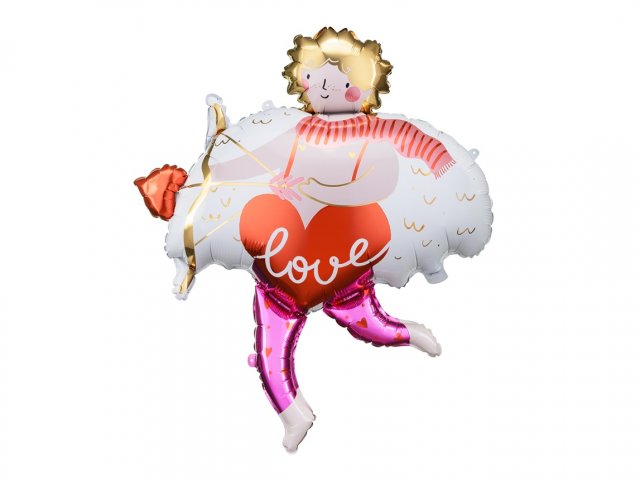 Fóliový balónek LÁSKA - římský bůh CUPID s amorovým šípem, rozměr 82x99cm (zn. PartyDeco)