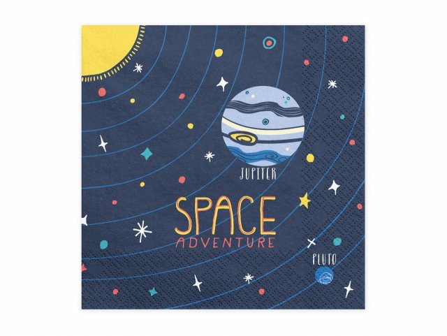Ubrousky VESMÍR / Space Party, rozměr 33x33cm - set 20ks (zn. PartyDeco)