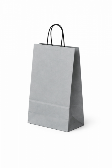 Papírová taška PASTELO - velikost S, rozměr 14x8.5x21.5cm, šedá barva