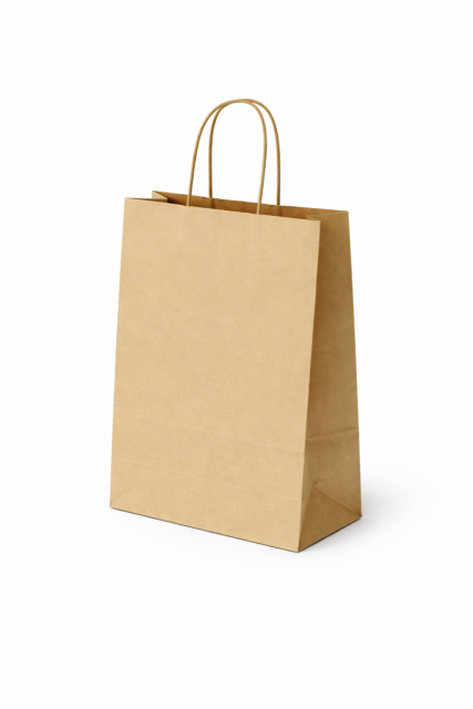 Papírová taška PASTELO - velikost L, 22x10x29cm, barva béžová HAVANA